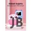 Dijital Video Fotoğraf App Destekli Çocuk Kamerası Termal Resim Kağıt Baskılı Yazıcı Mavi