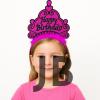 Fuşya Happy Birthday Prenses Tacı – Doğum Günü Taç Aksesuarı