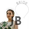 Gümüş Renk Bekarlığa Veda Kristal Taş Bride Tacı İthal 16x10 Cm