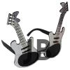 Gümüş Renk Rockn Roll Gitar Şekilli Parti Gözlüğü 15x15 Cm