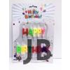 Happy Birthday Yazılabilen Rengarenk Doğum Günü Mumu