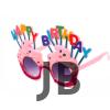 Happy Birthday Yazılı Pembe Fuşya Renk Parti Gözlüğü 12x7 Cm