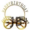 Happy Birthday Yazılı Taç Ve Happy Birthday Yazılı Gözlük Seti Altın Renk