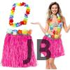 Hawaii Luau Aloha Pembe Püsküllü 40 Cm Etek Ve Hawaii Kolye Seti