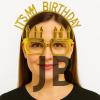 İt39s My Birthday Yazılı Taç Ve Mum Şekilli Gözlük Seti Altın Renk