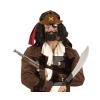 Kahve Renk Şapkalı Siyah Sakallı Lu Jack Sparrow Denizci Korsan Gözlüğü 24x25 Cm
