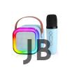 Karaoke Kablosuz Hoparlör Mikrofonlu Rgb Işıklı Bluetooth Speaker Tf Kart/usb Mavi