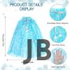 Karlar Ülkesi Elsa Frozen Mavi Pelerin – 80 Cm Kar Desenli Çocuk Pelerini ( Taç Hariç )