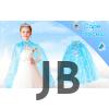 Karlar Ülkesi Elsa Frozen Mavi Pelerin – 80 Cm Kar Desenli Çocuk Pelerini ( Taç Hariç )