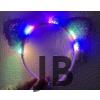 Kenarları Dantelli Mor Pullu Payetli Led Işıklı Kedi Kulak Taç 17x19 Cm