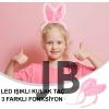 Kenarları Dantelli Pembe Pullu Payetli Led Işıklı Tavşan Kulak Taç 23x19 Cm