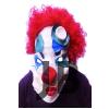 Kırmızı Renk Afro Bonus Peruklu Palyaço Lateks Et Maske