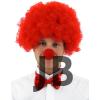 Kırmızı Renk Kıvırcık Afro Bonus Peruk Takma Saç Ve Kırmızı Burun Seti