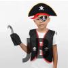 Korsan Yelek + Şapka + Kanca + Maske Çocuk Boy 4-6 Yaş