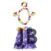 Luau Aloha Hawaii  Kolye Etek Taç Ve Bileklik Seti Mor