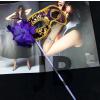 Lüks Taşlı Saplı Maskeli Balo Maskesi Mor Renk 35 Cm