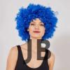 Mavi Renk Kıvırcık Afro Bonus Peruk