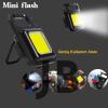 Mini 30 Ledli  Mıknatıslı Anahtarlık Flash Kamp Lambası Askılı Kapak Açacaklı Şarjlı Fener