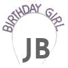 Mor Renk Kristal Taşlı Parlak Birthday Girl Yazılı Taç 16x17 Cm