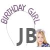 Mor Renk Kristal Taşlı Parlak Birthday Girl Yazılı Taç 16x17 Cm