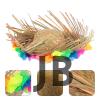Naturel Renk Püsküllü Örme Hasır Hawaii Luau Aloha Şapka 13x36 Cm