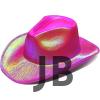 Neon Hologramlı Kovboy Model Parti Şapkası Fuşya Yetişkin 39x36x14 Cm