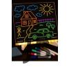Neon Işıklı 7 Renk Işık Boyama Kalemli Led Resim Panosu Boyama Tahtası Kalemleri 20 X 20