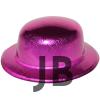 Pembe Renk Hologramlı Plastik Yuvarlak Melon 27x24 Cm