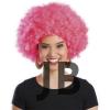 Pembe Renk Kıvırcık Afro Bonus Peruk