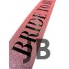 Pembe Üzeri Siyah Büyük Bride To Be Yazılı Simli Işıltılı Kuşak Kemer 10 Cm Genişlik