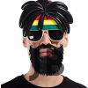 Rasta Peruklu Rasta Sakallı Bob Marley Bıyıklı Parti Gözlüğü 27x18 Cm