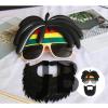 Rasta Peruklu Rasta Sakallı Bob Marley Bıyıklı Parti Gözlüğü 27x18 Cm