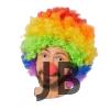 Rengarenk Gökkuşağı Afro Bonus Peruk Ve Kırmızı Renk Sünger Burun 120 Gr