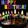 Rengarenk Happy Birthday Yazılabilen Doğum Günü Mumu