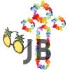 Renkli Ananas Gözlük, Taç, Kolye Ve Bileklik Seti