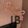 Rose Gold Renkli Taşlı “bride” Gelin Tacı – El Yazısı Yazı Tipiyle