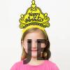 Sarı Happy Birthday Prenses Tacı – Doğum Günü Taç Aksesuarı