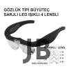 Şarjlı Gözlük Büyüteç  4 Farklı Lens 11537dc
