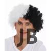 Siyah Beyaz Kıvırcık Afro Bonus Peruk Taraftar Bonus Saç