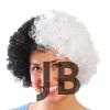 Siyah Beyaz Kıvırcık Afro Bonus Peruk Taraftar Bonus Saç