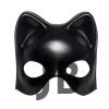Siyah Deri Görünümlü Kedi Maskesi – Cosplay  Maskeli Balo