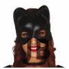 Siyah Deri Görünümlü Kedi Maskesi – Cosplay  Maskeli Balo