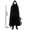 Siyah Kapüşonlu 120 Cm Pelerin Ve Beyaz Boyanabilir Tam Yüz Maske