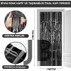 Siyah Renk Ekstra Metalize Parlak Saçaklı Arka Fon Perde İthal A Kalite 1x2 Metre