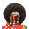 Siyah Renk Kıvırcık Afro Bonus Peruk Saç Ve Kırmızı Sünger Burun Seti