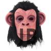 Siyah Saçlı Kafaya Tam Geçmeli Lateks Şempanze Maskesi - Lateks Maymun Orangutan Goril Maske Et Maske
