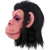 Siyah Saçlı Kafaya Tam Geçmeli Lateks Şempanze Maskesi - Lateks Maymun Orangutan Goril Maske Et Maske