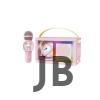 Taşınabilir Rgb Işılı Sevimli Figürlü Mikrofonlu Karaoke Bluetooth Hoparlör Pembe