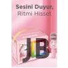 Taşınabilir Rgb Işılı Sevimli Figürlü Mikrofonlu Karaoke Bluetooth Hoparlör Pembe