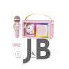 Taşınabilir Rgb Işılı Sevimli Figürlü Mikrofonlu Karaoke Bluetooth Hoparlör Pembe